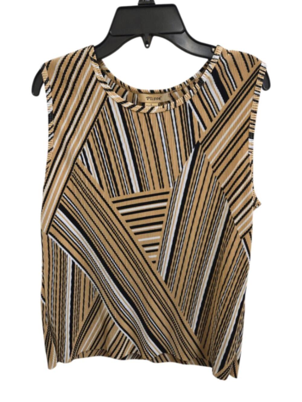 NWOT L gold Plisse Tank Top